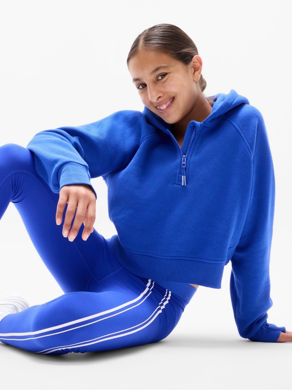 NWT Athleta Girl All Day Half Zip Varsity Hoodie Size XL/14 (#416369)